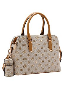Bolsa Feminina Chenson Original - Monograma Atemporal - Alça de Mão  - Bege 3485419
