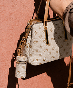 Bolsa Feminina Chenson Original - Monograma Atemporal - Alça de Mão - Bege 3485419