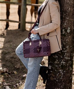 Bolsa Feminina Chenson Original - Monograma tridimensional - Alça de Mão  - Vinho 3485422