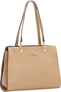 Bolsa Detalhe Croco - Alça de Ombro - Bege - Chenson Original 3485251