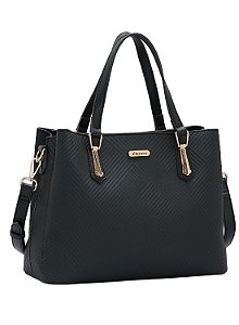 Bolsa Clássico Soft Chic - Alça de Mão - Preto - Chenson 3485310