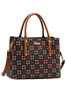 Bolsa New Elemento Gráfico - Alça dupla - Café - Chenson 3485295