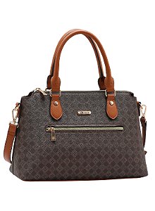 Bolsa Elemento Gráfico Casual - Alça de Mão - Café - Chenson 3485288