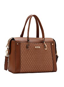 Bolsa Textura Chic - Alça de Mão - Caramelo - Chenson 3485301