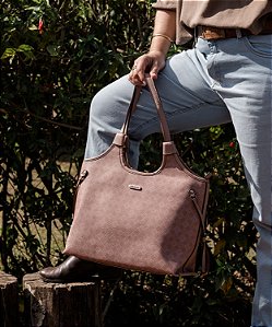 Bolsa Elemento Gráfico Casual - Alça de Ombro - Rose - Chenson 3485291