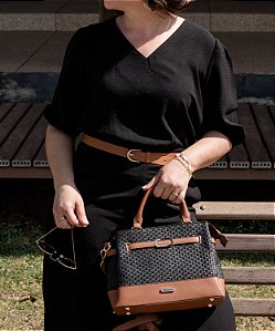 Bolsa Duo Colors - Alça dupla - Preto - Chenson Original 3485265
