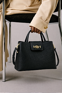 Bolsa clássica Mini Texturas - Alça de Mão - Chenson 3485673 - Preto