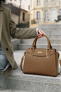 Bolsa Elemento Gráfico - Alça de Mão - Chenson 3485610 - Natural