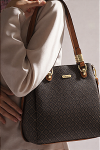 Bolsa Elemento Gráfico - Alça de Mão - Chenson 3485611 - Café