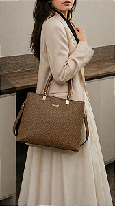 Bolsa Elemento Gráfico - Alça de Mão - Chenson 3485614 - Natural