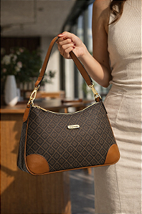 Bolsa Elemento Gráfico - Alça de Ombro - Chenson 3485615 - Café