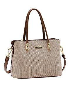 Bolsa Média - Classico Chic - Alça de Ombro - Chenson 3485633 - Nude