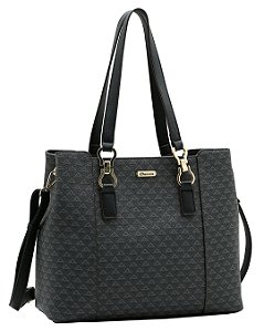 Bolsa Tote New Elemento Gráfico - Alça de Ombro - Chenson 3485621 - Preto