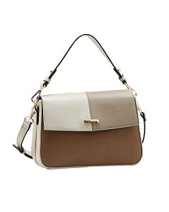 Bolsa Média Patchwork Classico - Alça de Mão - Chenson 3485678 - Natural