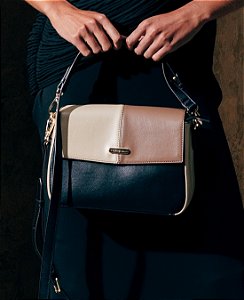 Bolsa Média Patchwork Classico - Alça de Mão - Chenson 3485678 - Preto