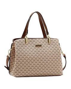 Bolsa Média New Elemento Gráfico - Alça de Mão - Chenson 3485624 - Bege