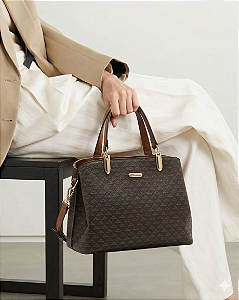 Bolsa Média New Elemento Gráfico - Alça de Mão - Chenson 3485624 - Café