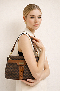 Bolsa Média New Elemento Gráfico - Alça de Mão - Chenson 3485625 - Café