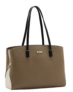 Bolsa Tote Contrastes - Alça de Ombro - Chenson 3485696 - Natural