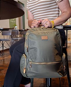 Mochila Executiva Feminina Notebook - Twill Nylon - Chenson 8785335 Verde Musgo