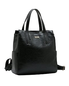 Mochila Feminina vira Bolsa - Boho Chic - Alça de Mão - Chenson 8485700 - Preto