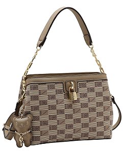 Bolsa Tipo Shoulder - Art Monograma - Alça de Ombro - Chenson 3485513 - Natural