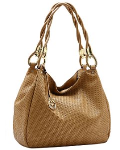 Bolsa tipo Hobo Ferragem Chic - Alça de Ombro - Chenson 3485550 - Marrom