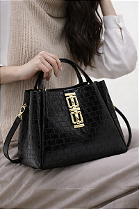 Bolsa Hobo Matelassê Elegance - Alça de Mão - Chenson 3485555 - Preto