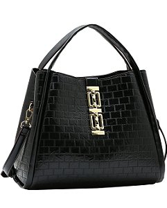 Bolsa Hobo Matelassê Elegance - Alça de Mão - Chenson 3485555 - Preto