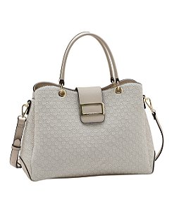 Bolsa Satchel Classica - Tramas - Alça de Mão - Chenson 3485955 Off White