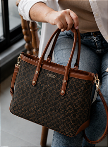 Bolsa Shopper Elemento Gráfico - Alça de mão - Chenson 3485888 Café