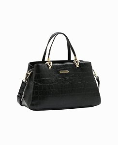 Bolsa Satchel Croco - Alça de mão - Chenson 3485959 Preto