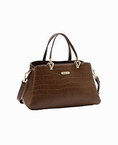 Bolsa Satchel Croco - Alça de mão - Chenson 3485959 Café