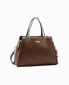 Bolsa Tote Clássica Croco - Alça de mão - Chenson 3485958 Café