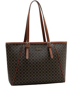Bolsa Shopper de Ombro Elemento Gráfico - Chenson 3486012 Café