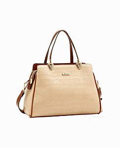 Bolsa Tote Clássica Croco - Alça de mão - Chenson 3485958 Bege