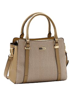 Bolsa Tote Contrastes - Alça de Mão - Chenson 3485924 Bege