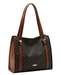 Bolsa Tote Elemento Gráfico - Alça de Ombro -Chenson 3485883 Café
