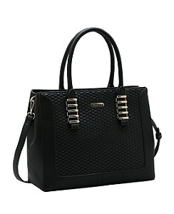 Bolsa Tote Estruturada - Texturizada - Alça de mão - Chenson 3485949 Preto