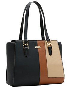 Bolsa Tote de Ombro Patchwork - Chenson 3485931 Preto