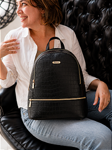 Mochila Feminina Croco - Chenson 8485960 Preto