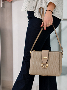Bolsa Transversal Crossbody - Casual Chic - Chenson 3485906 Natural