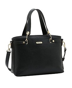 Bolsa Tote Estruturada - Texturas - Alça de Mão - Chenson 3485973 Preto