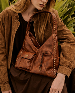 Bolsa Boho Chic - Alça de Ombro - Chenson 3485837 Marrom