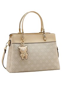 Bolsa tipo Tote - Chic Elemento Gráfico - Chenson 3485782 Bege