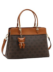Bolsa Tote - Chic Elemento Gráfico - Chenson 3485782 Café