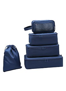 Kit Necessaire Organizador Mala de Viagem 5 peças Republic Vix 0734259 Marinho