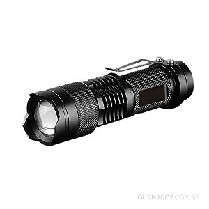 Lanterna Tática Mini Cree com LED Q5 - com sinalizador - Corpo em alumínio