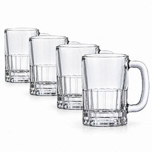 Kit 4 Canecas Chopp Modelo Outback 355ml Libbey Vidro Temperado