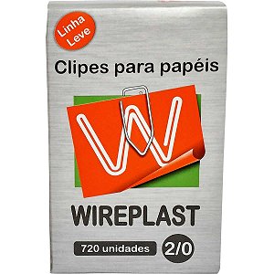 Clips Para Papel Nº2/0 720 Unidades Wireplast - 1 Caixa Com 720 Unidades